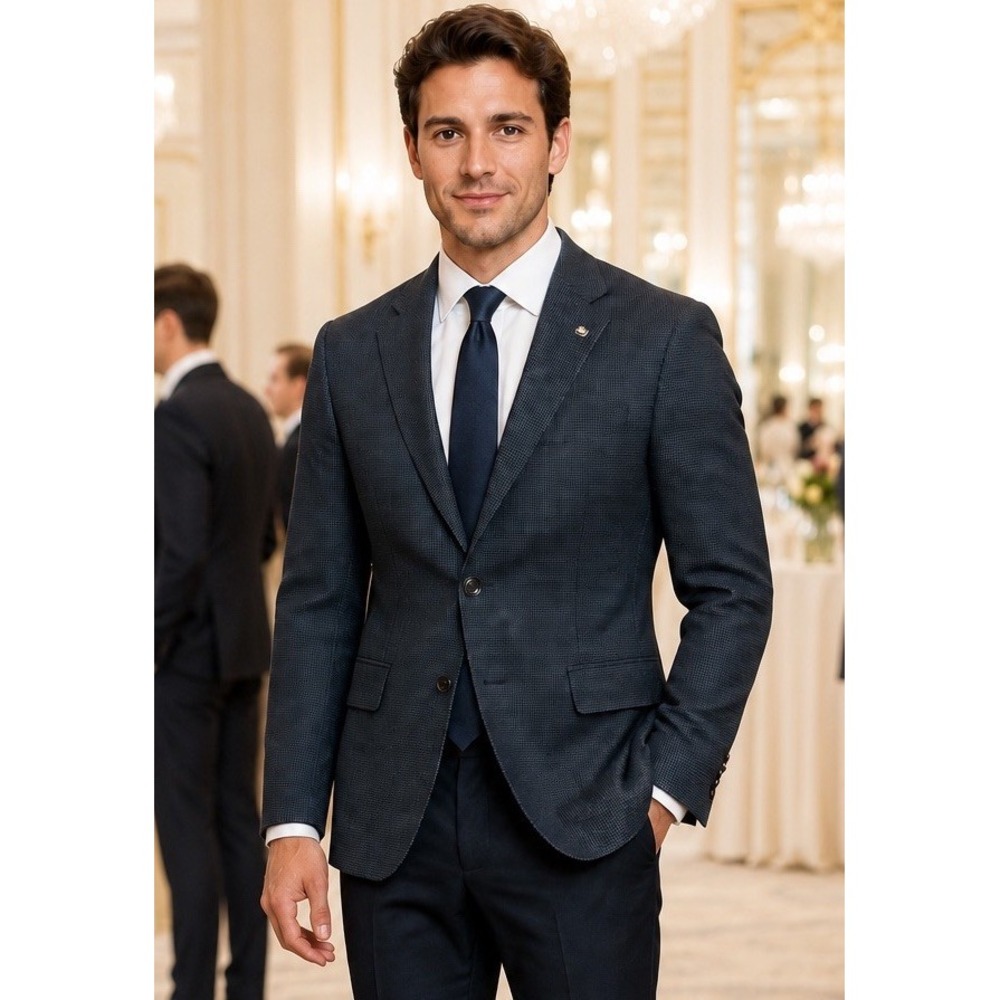 Ted Baker London Endurance Jay SPJ 36R Wool Navy Charcoal Blazer Sport Coat - Picture 3 of 12